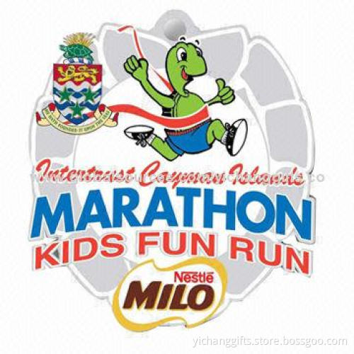 Cute Kid's Medals with Ribbon, Silver-plated, Made of Zinc-alloy, Various Size and Color Available